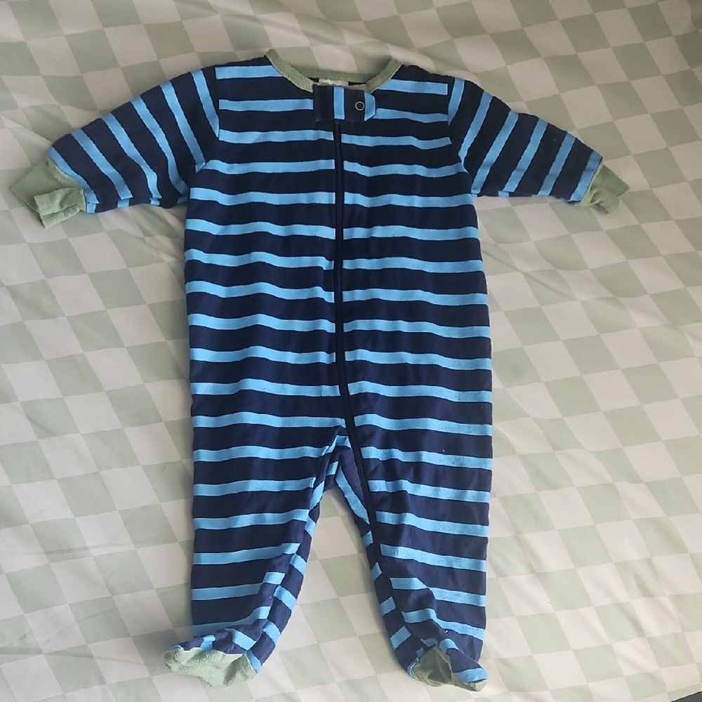 Gerber Navy and Light Blue Striped Footed One-Piece